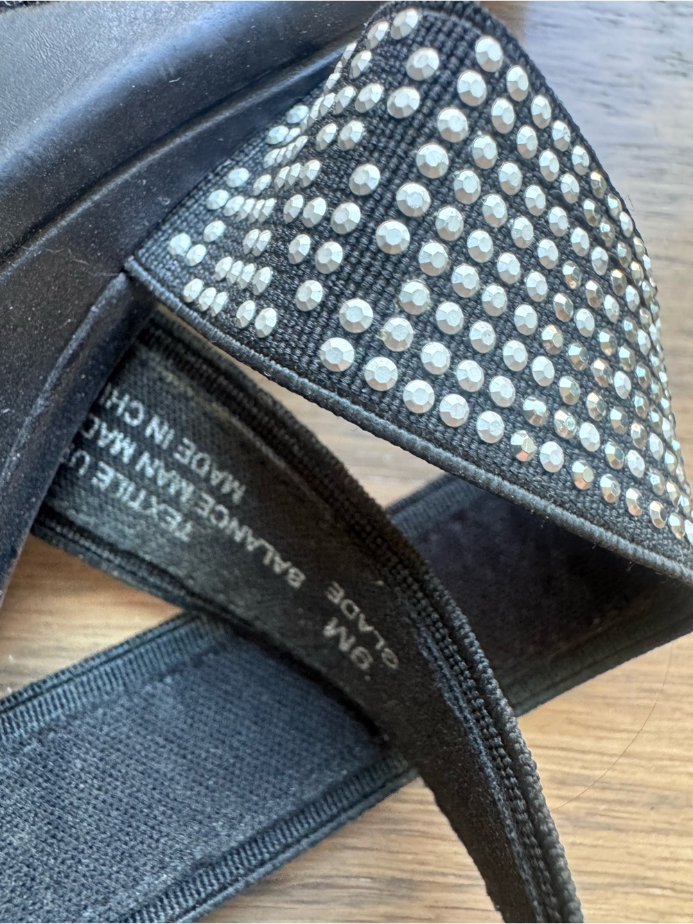 Impo Reign Stretch Strappy Sandals in Black With Rhinestones - Picture 3 of 4